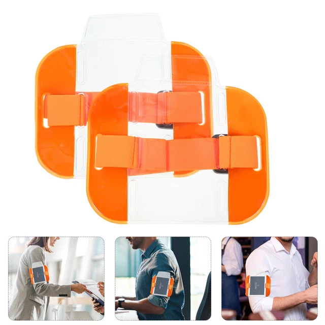 2Pcs Armband ID Cards Holder Badge Storage Holders Arm Badge Holders Cards Arm