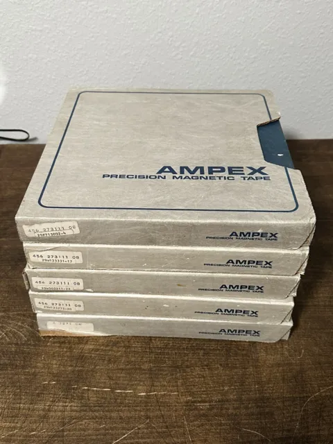 2 X AMPEX 456 2 x 2500' Grand Master Recording Tape on 10.5 Reel