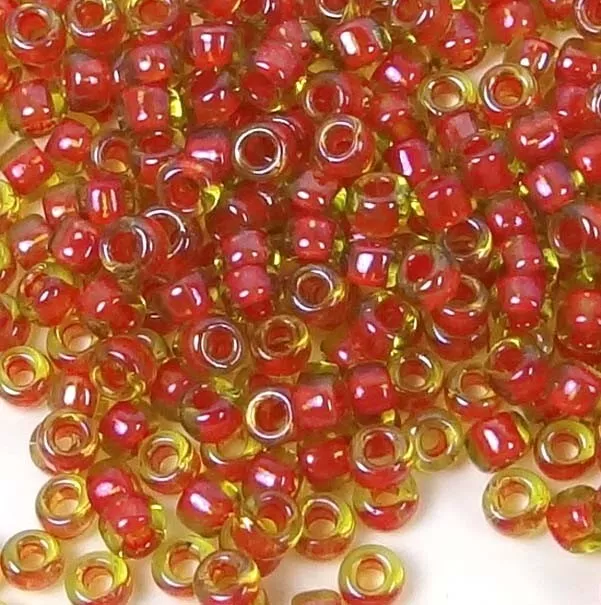 8/0 Japanese TOHO Seed Glass Round Beads - Inside - Jonquil/Hyacinth Lined 10g