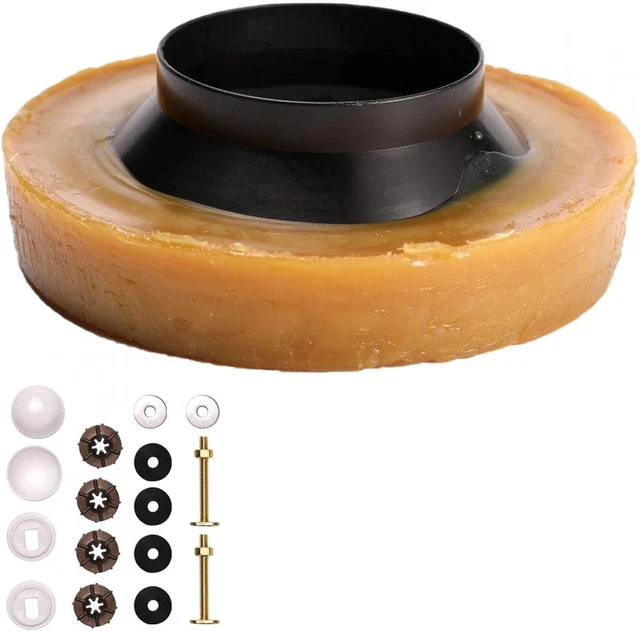Juego de anillos de cera y pernos de latón para inodoro, junta de cera sello accesorios para