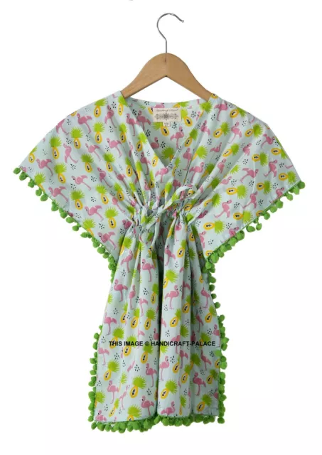 Bébé Fille Été Coton Doux Vêtements Enfants Caftan Flamingo Imprimé Robes Haut