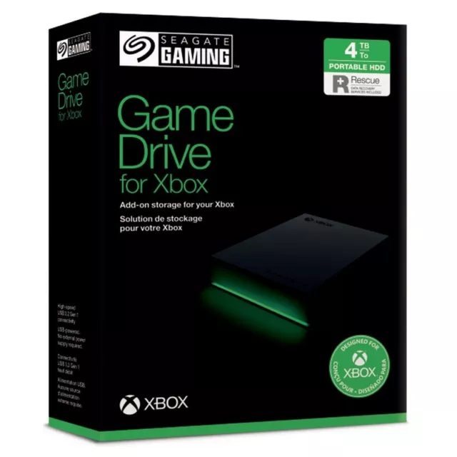 O-Seagate 4TB Xbox Game Drive, USB 3.2 Gen 1, for Xbox Series X, Series S, an...