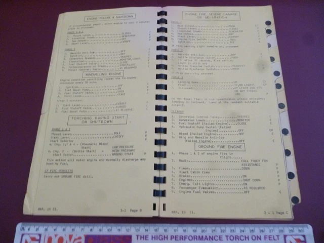 BRITANNIA AIRWAYS BOEING 707 Abnormal & Emergency Checklists March 1971 ...