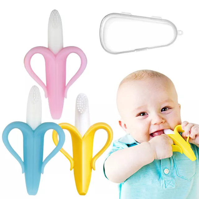 Banana Baby infant Teething Toys Teether Silicone Toothbrush Toy Babies BPA Free