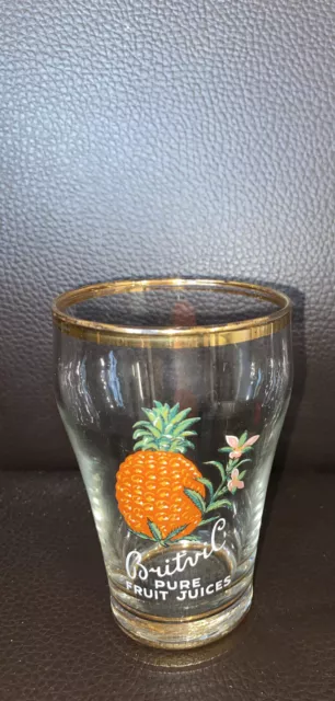 Vintage Britvic Fruit Juice Glasses X3 2