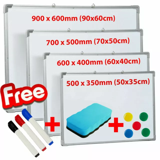 Magnetic Whiteboard Small Large White Board Dry Wipe Office Home School Notice