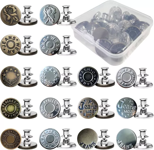 Buy 8pcs Replacement Jeans Buttons Metal Jeans Button Nail Free Waist  Buckle Online