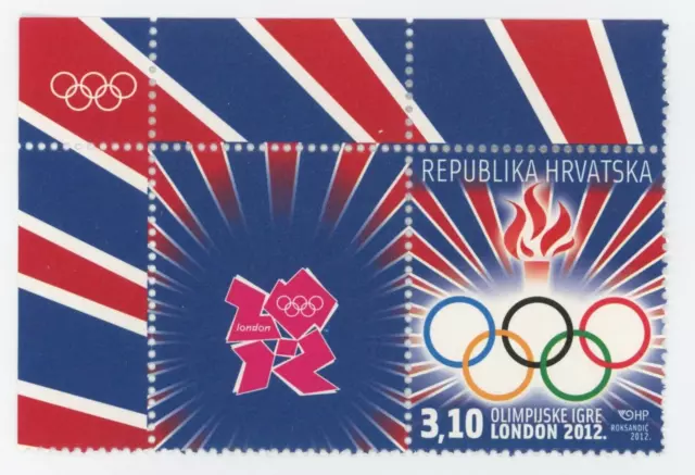 🔴CROATIA  Olympic Stamp 2012 MNH London UK   Rings Sports 1v Set🔴