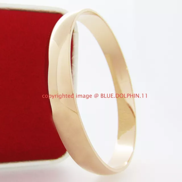 Real Womens Solid 18k Rose Gold GF Round Plain Bangles Bracelet Band 67mm 10mm