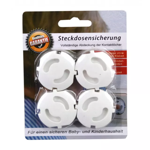 2 Steckdosensicherung 4x Set Kindersicherung Baby Kinder Steckdosenschutz weiss