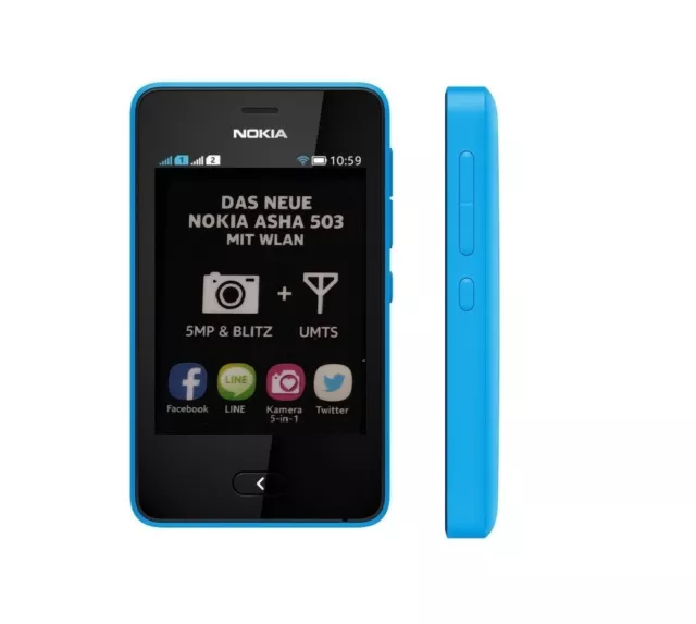Nokia Asha 503 in Cyan Handy Dummy Attrappe - Requisit, Deko, Ausstellung