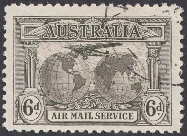 Australia  1931 Kingsford Smith Airmail 6d sepia  SG 139  fine used