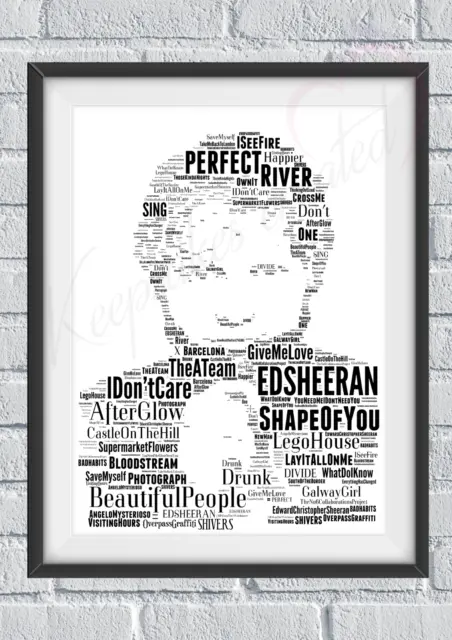 Ed Sheeran tribute Songs/Lyrics Portrait - Music Icon Keepsake/Gift/Collectable