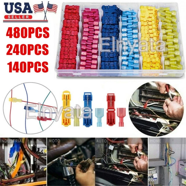 480PCS QUICK SPLICE Lock Wire Terminals Connectors Electrical Crimp