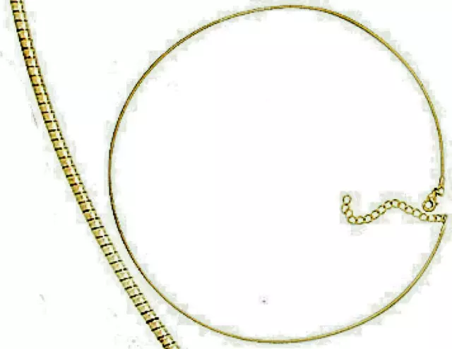 Omega Halskette 18kt Gelbgold Verstellbar 18 " Halsreifen Anhänger Neu