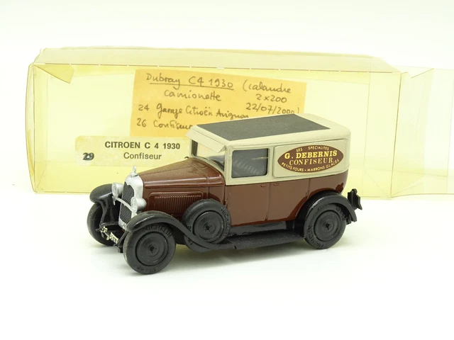 Miniature Dubray 1/43 - Citroën C4 Torpedo Fermée 1929 - Marron - Occasion TB