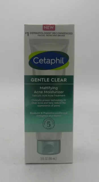 Cetaphil Gentle Clear Acne Moisturizer Salicylic Acid Prebiotics 3fl oz 07/2024^