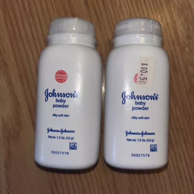 Johnson's Baby Powder with Talc 1.5 oz Lot Of 2 Travel Size Mini New Sealed