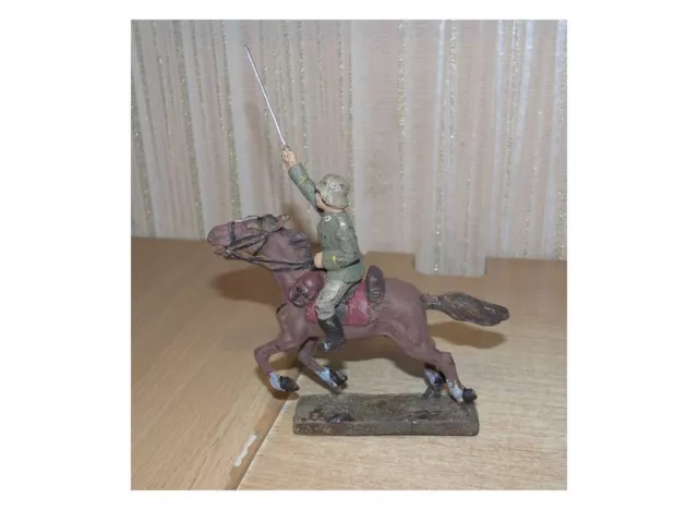 Lineol, Reiter mit Pferd und Säbel stürmend Militär WKII Masse RAR