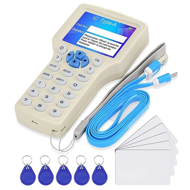 Copiatrice/scrittrice//duplicatore RFID 125 KHz 13,56 MHz 10 frequenze RFID USB Prog J9L7