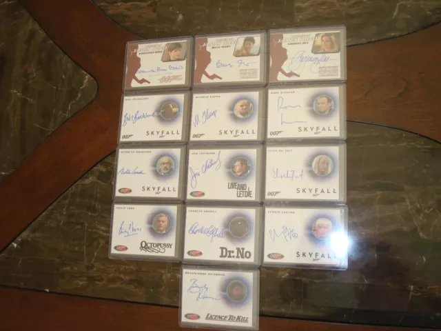 James Bond Archives 13 cards  autographs lot