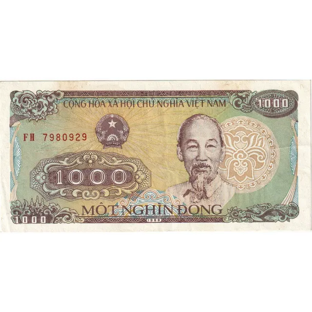 [#393598] Vietnam, 1000 D<ox>ng, 1988-1991, 1988, KM:106a, UNC(65-70)