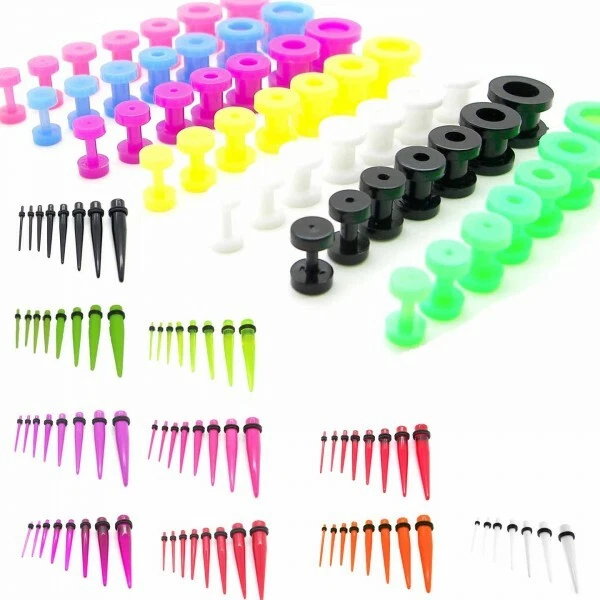 Taffstyle Dehnungsstab Piercing Dehnungsstab Expander Flesh Tunnel, Piercing Ohrpiercing 2 In 1 Set Dehnstab Dehnungsstab Expander S084o04k
