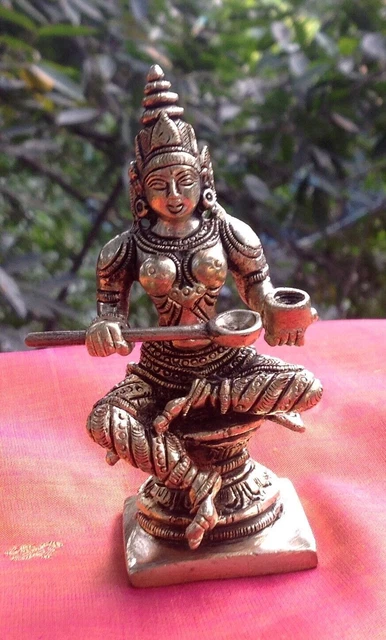 Annapoorna Hindu Goddess Indian Statue Brass Figurine India Handmade H
