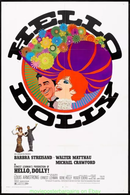 HELLO DOLLY MOVIE POSTER Original 27x41 BARBRA STREISAND Richard Amsel Artwork