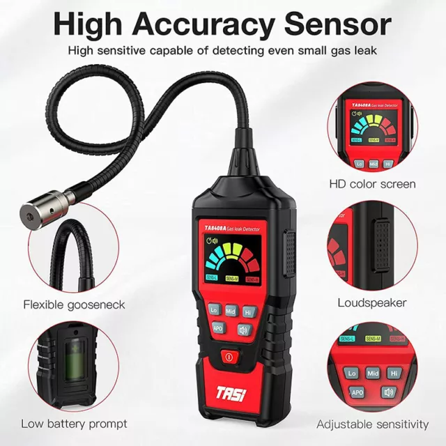 TASI TA8408A Portable Gas Detector, Methane Gas Detector, LPG Gas Leak Detector