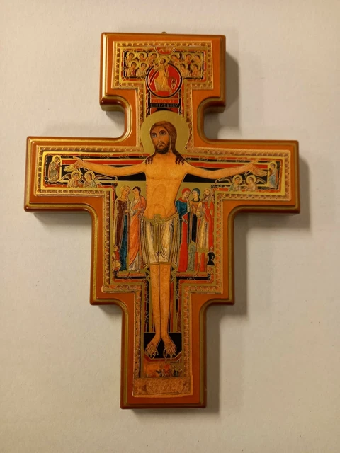 YJZQ Crocifisso In Legno Intagliato A Mano - 19x15 Cm, Croce Da Parete Con Foro Per Appenderla, Regalo Religioso Per Comunioni E Battesimi - 5