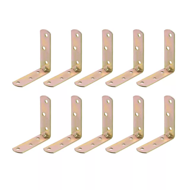 Corner Brace, Iron Yellow Zinc Plated Joint Right Angle Bracket Fastener
