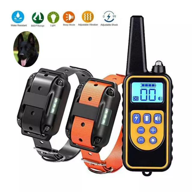 NEW 2600 FT Remote Dog Shock Training Collar Rechargeable Waterproof Pet Trainer