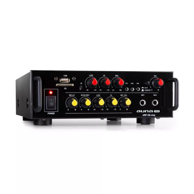 HiFi-Verstärker Amplifier Karaoke 2x30W RMS Bluetooth USB SD 2-Band Equalizer