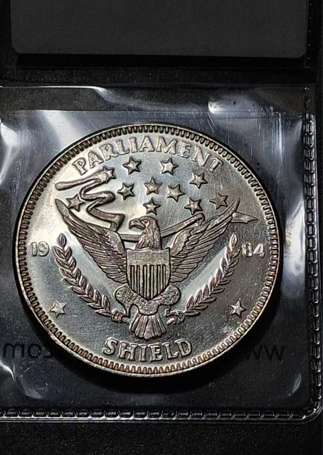 イオンシールド　シルバー 1984 PARLIAMENT SHIELD, 31.1 Troy Ounce .999 Fine Silver Proof