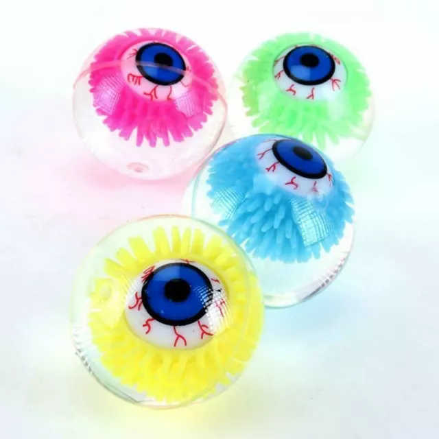 Set of 4 Eyeball Bouncy Light Up Water Flashing Eye Ball Kids Funny Toy Assorted