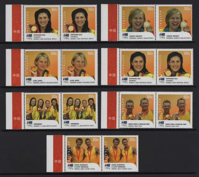 2008 Beijing Olympic Games Australian Gold Medal Stamps. China Digital Print MUH