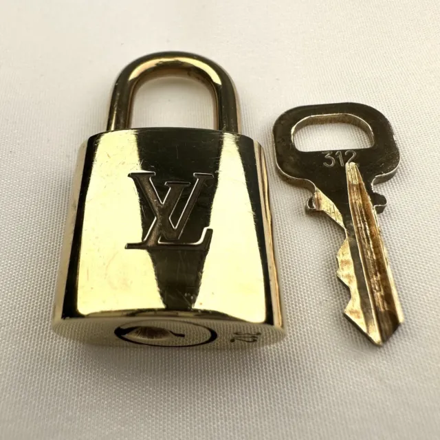 LOUIS VUITTON PadLock Lock&Key for Bags Brass Gold Number #312  good item