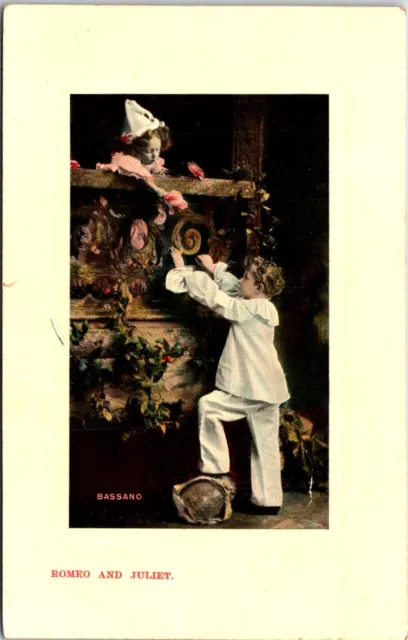 Postcard 1910 Small Children Romeo Juliet Scene Bassano D61