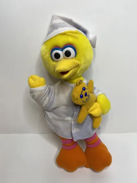 Fisher Price Mattel Sesame Street Big Bird Pajama Teddy Bear 12" Plush Toy 2000