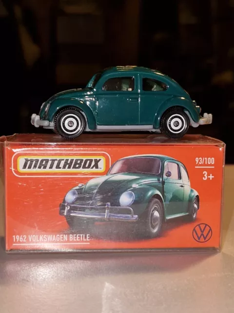 Matchbox VW Käfer Modell 1:64 Grün + Karton Papp Box + PVC Hülle Volkswagen NEU