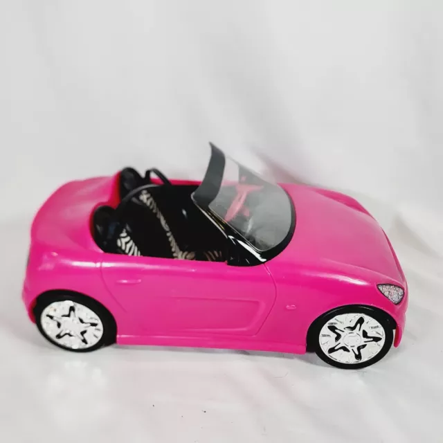 2009 Mattel Barbie Doll - Glam Auto - Hot Pink Convertible Toy Car