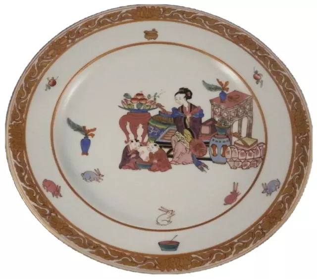 Ancien 19thC Herend Porcelaine Chinoiserie Ming Plaque Porzellan Teller Hongrie