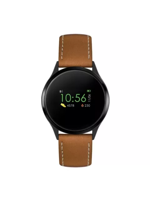 Mens Smart Watch Black Tan Strap Reflex Active unisex