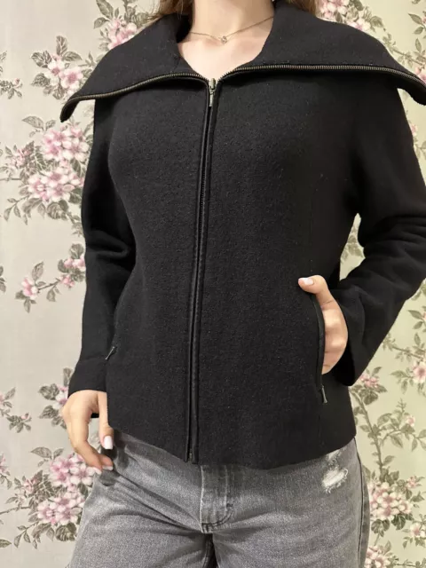 Peruvian Connection Women’s Alpaca Wool Zip Jacket Coat Sz L Made In Peru