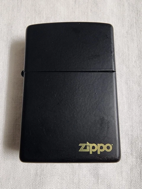 Zippo 2022 Black Matte Lighter Zippo Logo. RARE