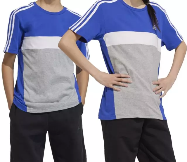 Adidas Tiberio Kids Jungen /Mädchen T-Shirt Blau Weiß Kinder Gr. 122 2