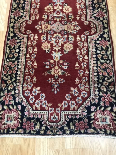 Old Handmade Persian Wool rug with superb colours 110 x 60 cm 2