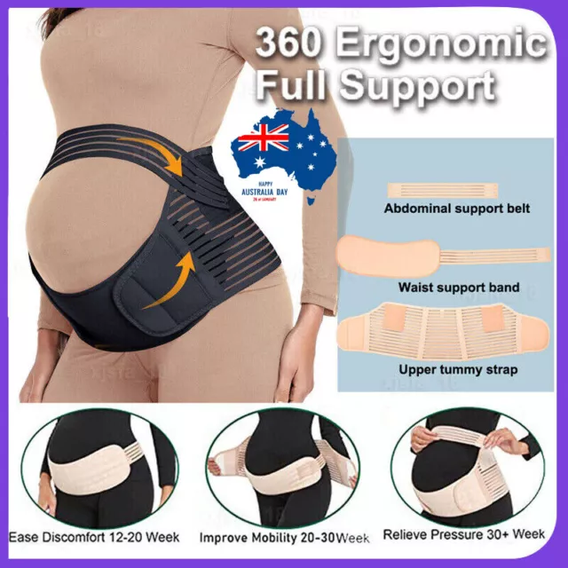 3 in 1 Pregnancy Support Maternity Belt Belly Band Back Abdominal Strap Brace AU