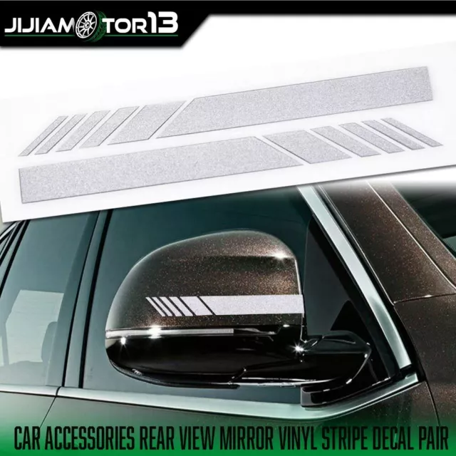 Silver Fit For Car Accessories Rearview Mirror 5D Sticker Vinyl Stripe Decal New